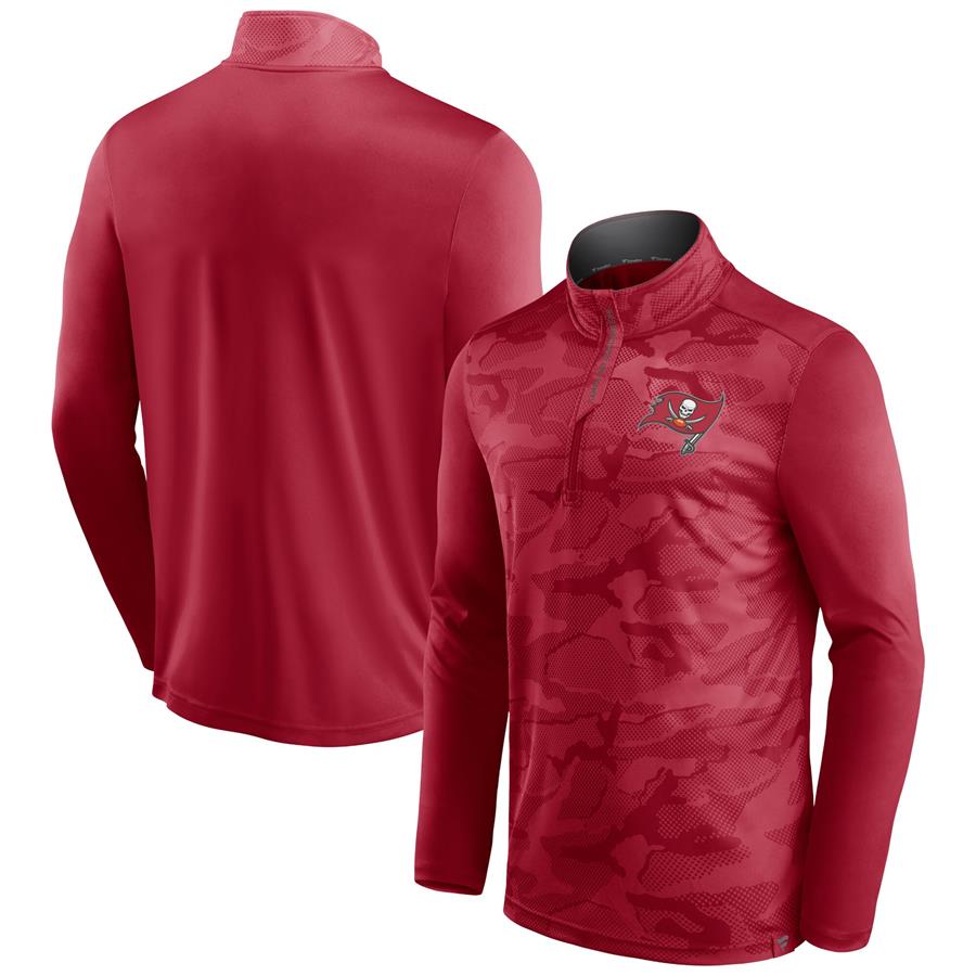 Tampa Bay Buccaneers Fanatics Branded Camo Jacquard Quarter-Zip Jacket - Red