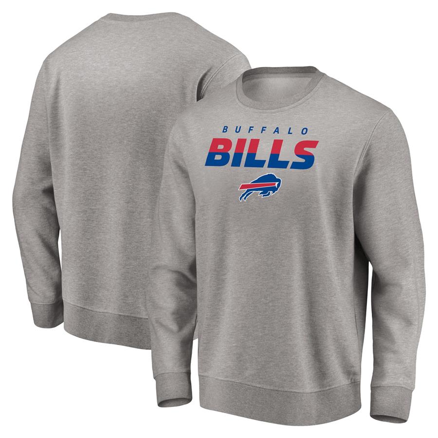 Buffalo Bills Fanatics Branded Block Party Pullover Sweatshirt - Heathered Gray