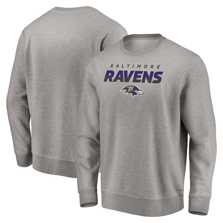 Baltimore Ravens Fanatics Branded Block Party Pullover Sweatshirt - Heathered Gray
