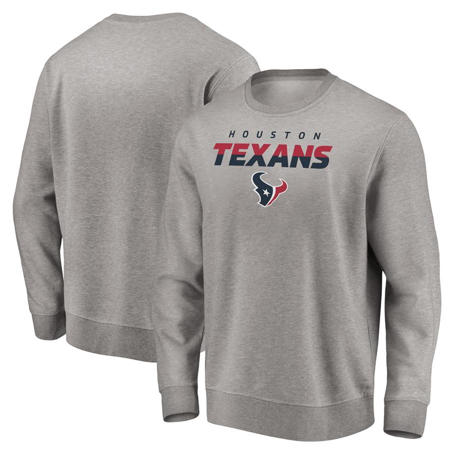 Houston Texans Fanatics Branded Block Party Pullover Sweatshirt - Heathered Gray
