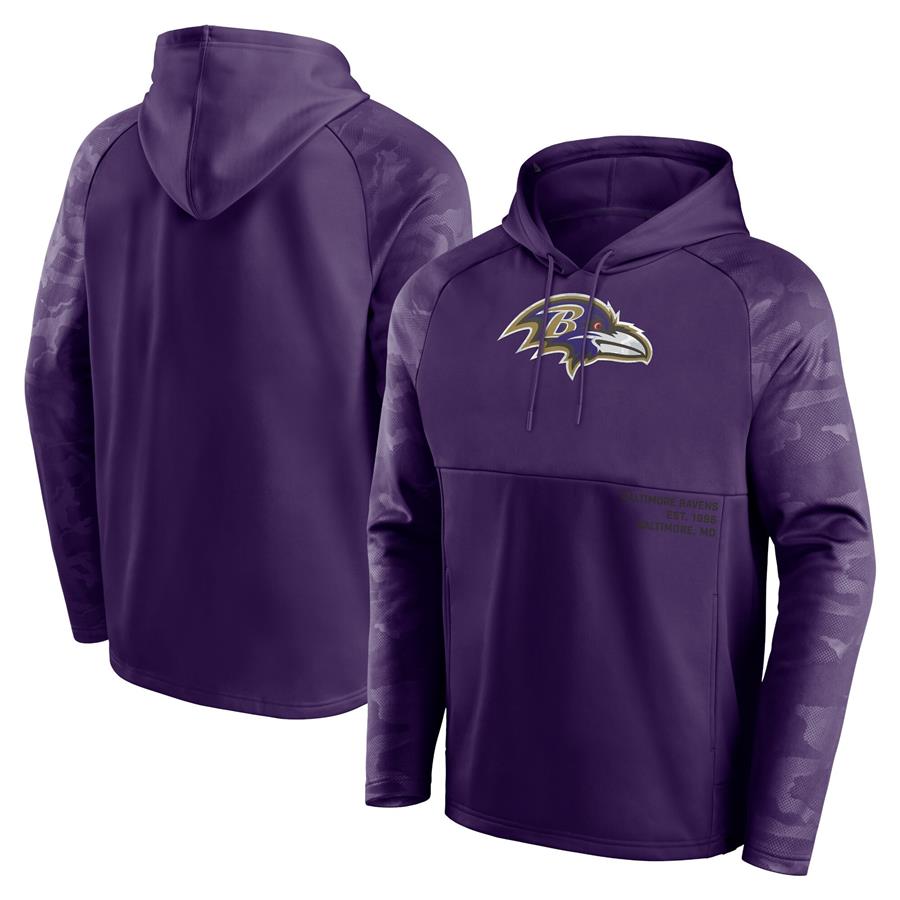 Baltimore Ravens Fanatics Branded Shade Defender Raglan Pullover Hoodie - Purple