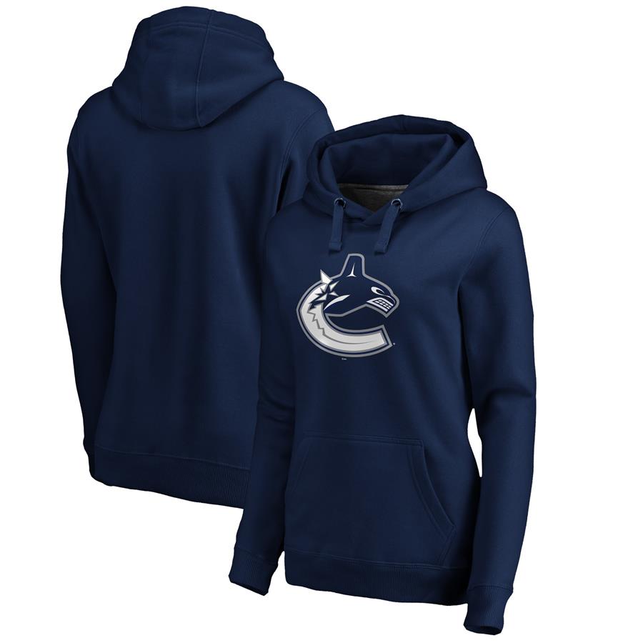 Vancouver Canucks Fanatics Branded Women's Core Hometown V-Neck Pullover Hoodie - Navy