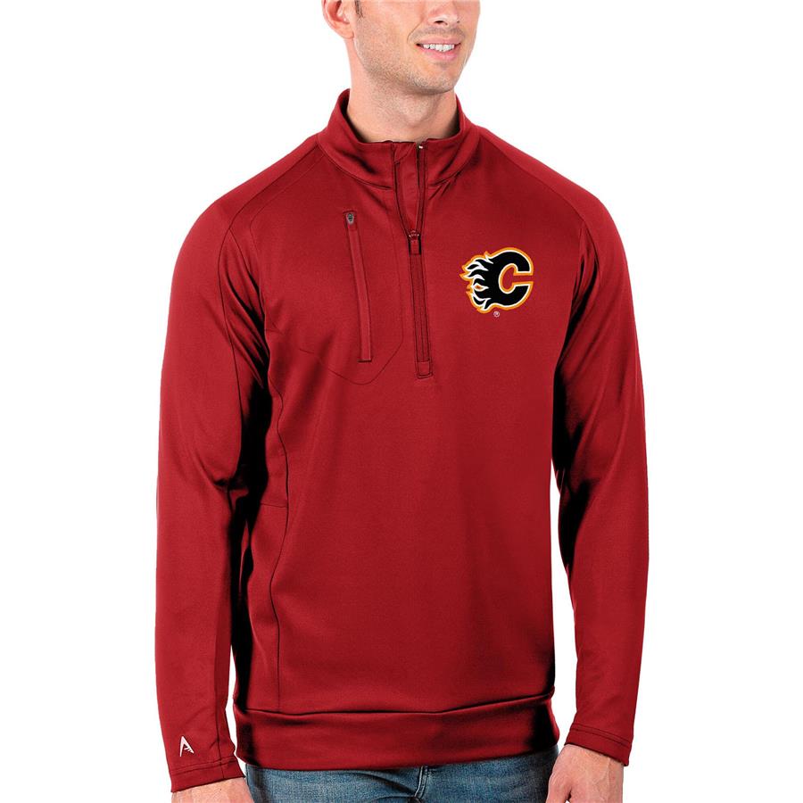 Calgary Flames Antigua Generation Quarter-Zip Pullover Jacket - Red