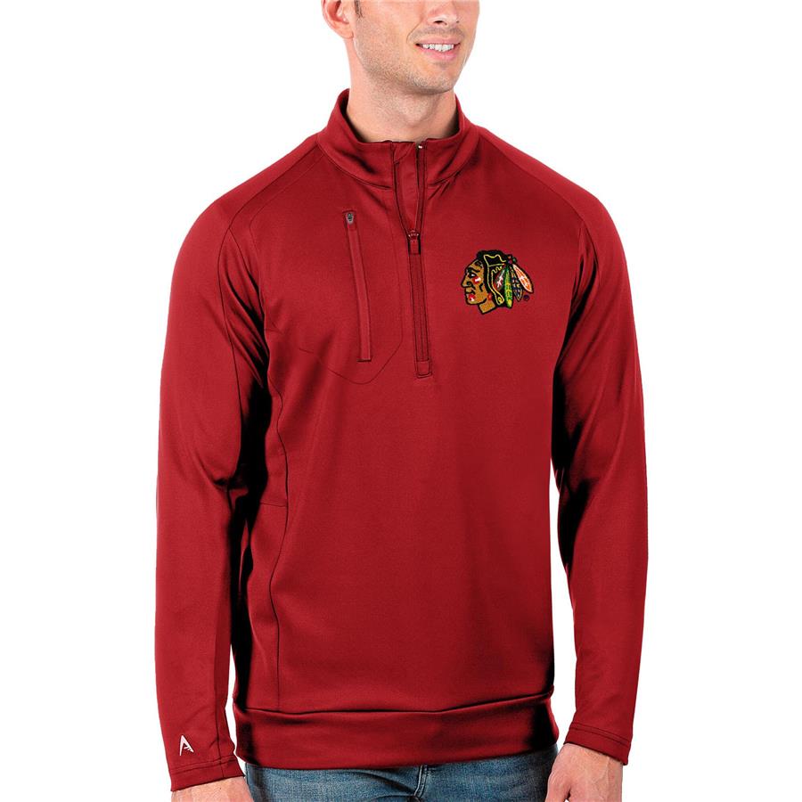 Chicago Blackhawks Antigua Generation Quarter-Zip Pullover Jacket - Red