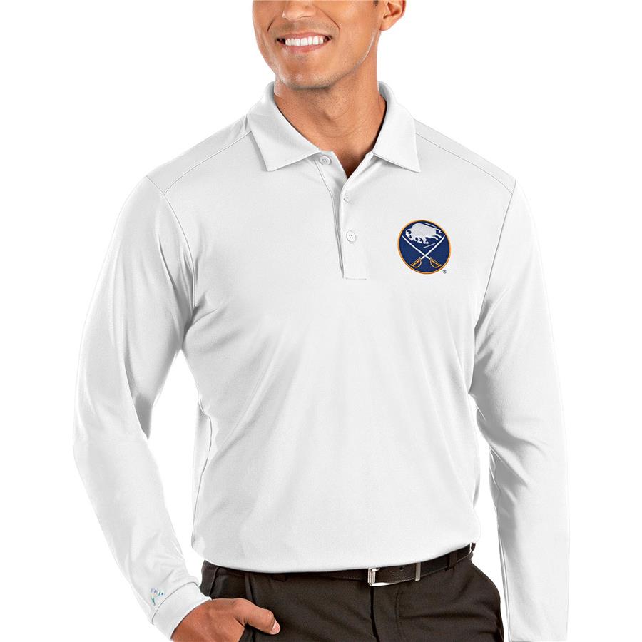 Buffalo Sabres Antigua Tribute Long Sleeve Polo - White