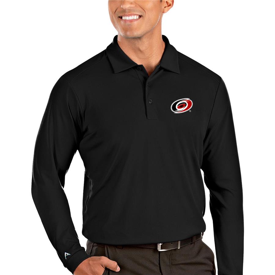Carolina Hurricanes Antigua Tribute Long Sleeve Polo - Black