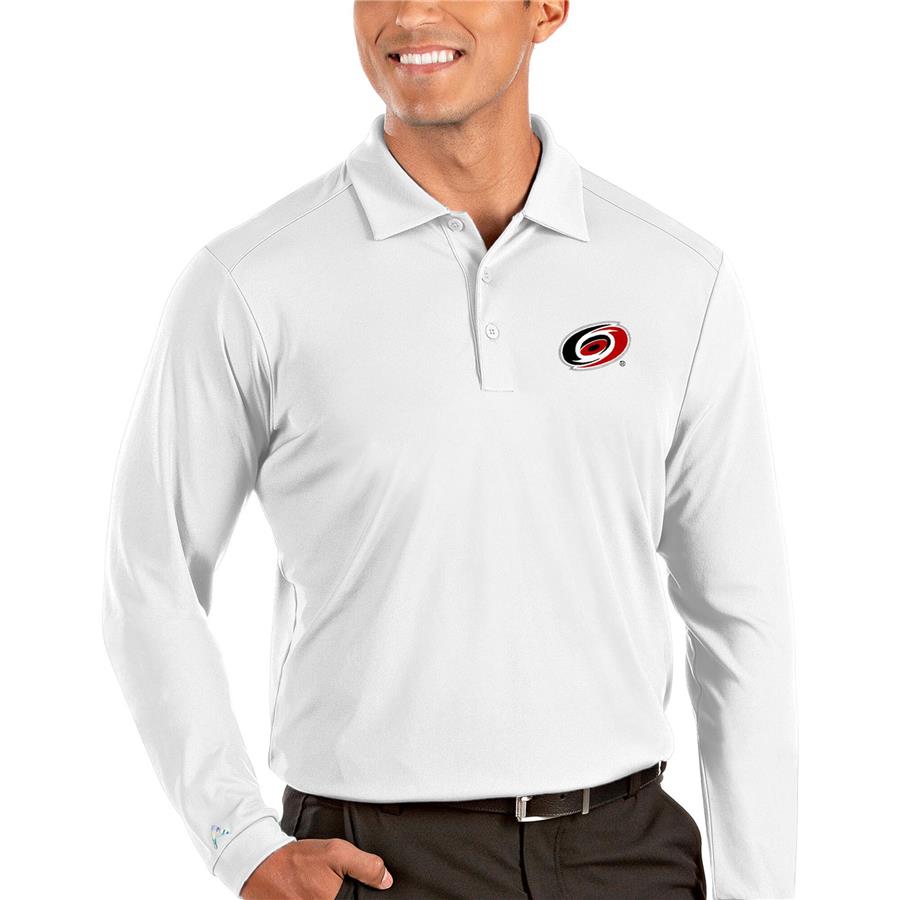 Carolina Hurricanes Antigua Tribute Long Sleeve Polo - White