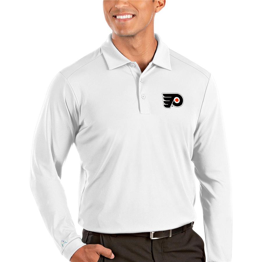 Philadelphia Flyers Antigua Tribute Long Sleeve Polo - White