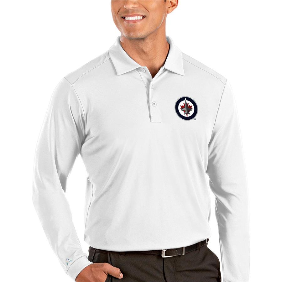 Winnipeg Jets Antigua Tribute Long Sleeve Polo - White