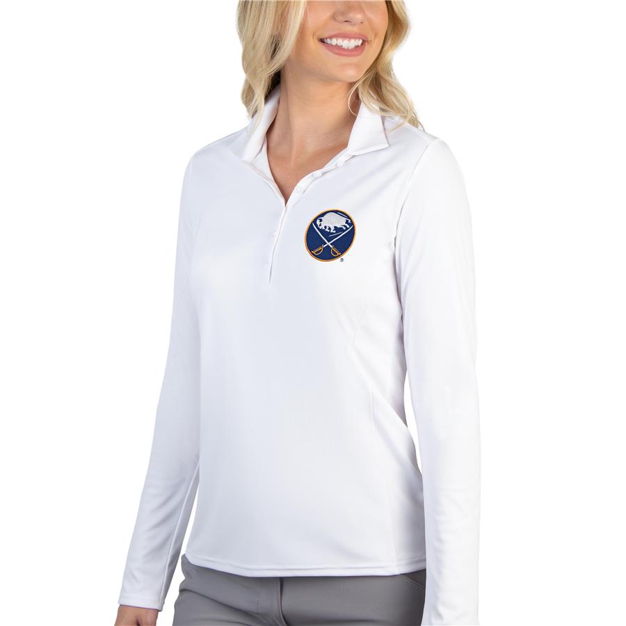 Buffalo Sabres Antigua Women's Tribute Long Sleeve Polo - White
