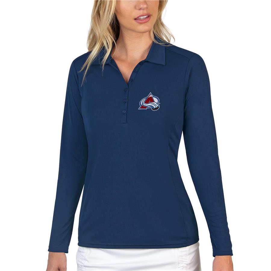 Colorado Avalanche Antigua Women's Tribute Long Sleeve Polo - Navy