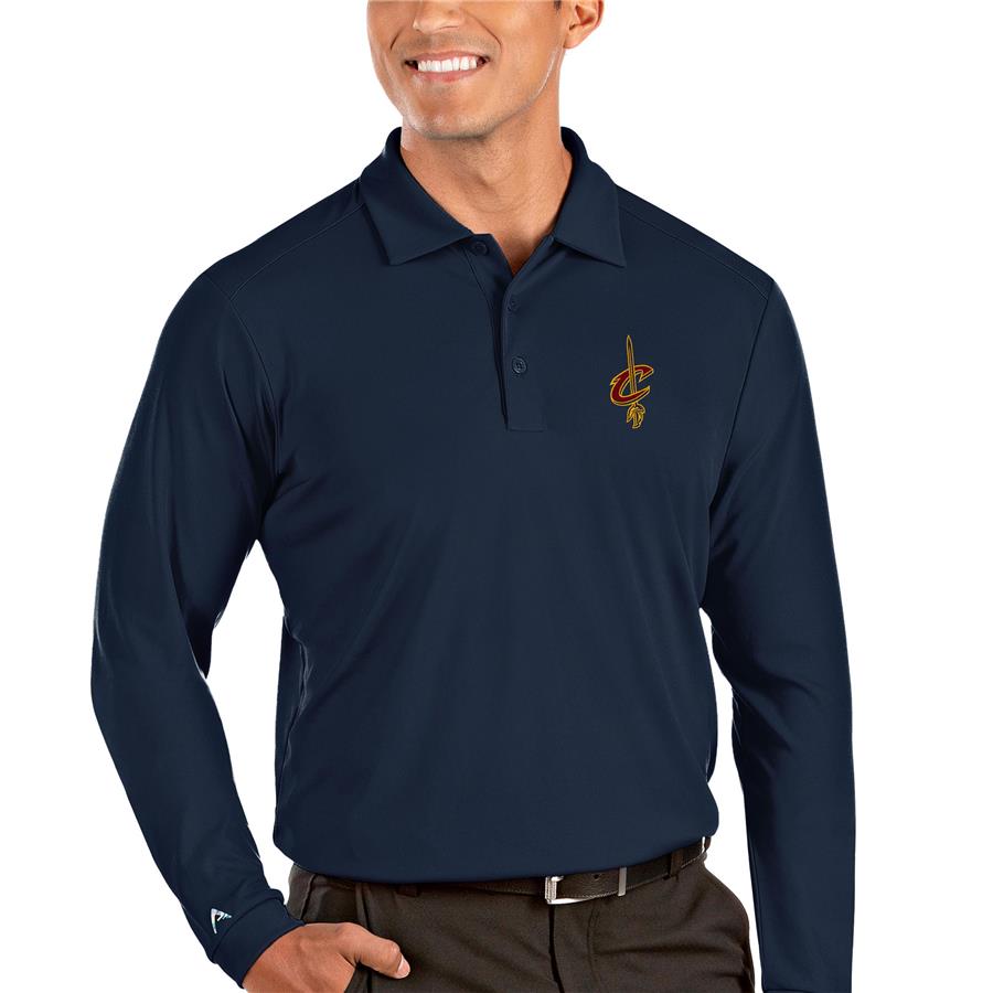Cleveland Cavaliers Antigua Tribute Long Sleeve Polo - Navy