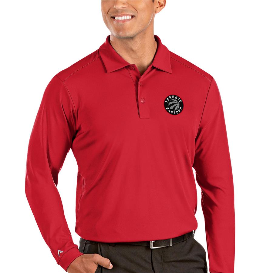 Toronto Raptors Antigua Tribute Long Sleeve Polo - Red
