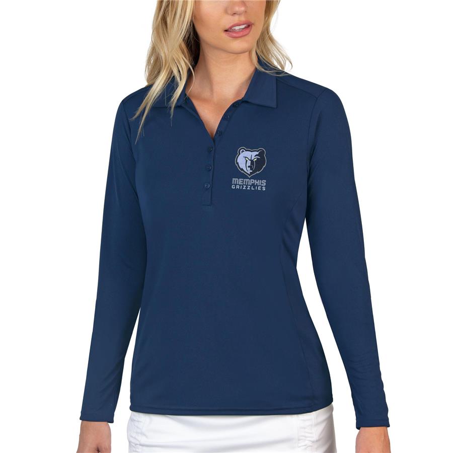 Memphis Grizzlies Antigua Women's Tribute Long Sleeve Polo - Navy