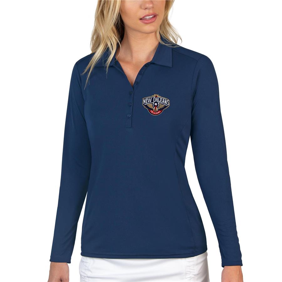 New Orleans Pelicans Antigua Women's Tribute Long Sleeve Polo - Navy
