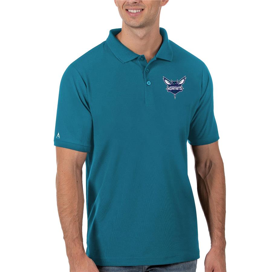 Charlotte Hornets Antigua Legacy Pique Polo - Teal