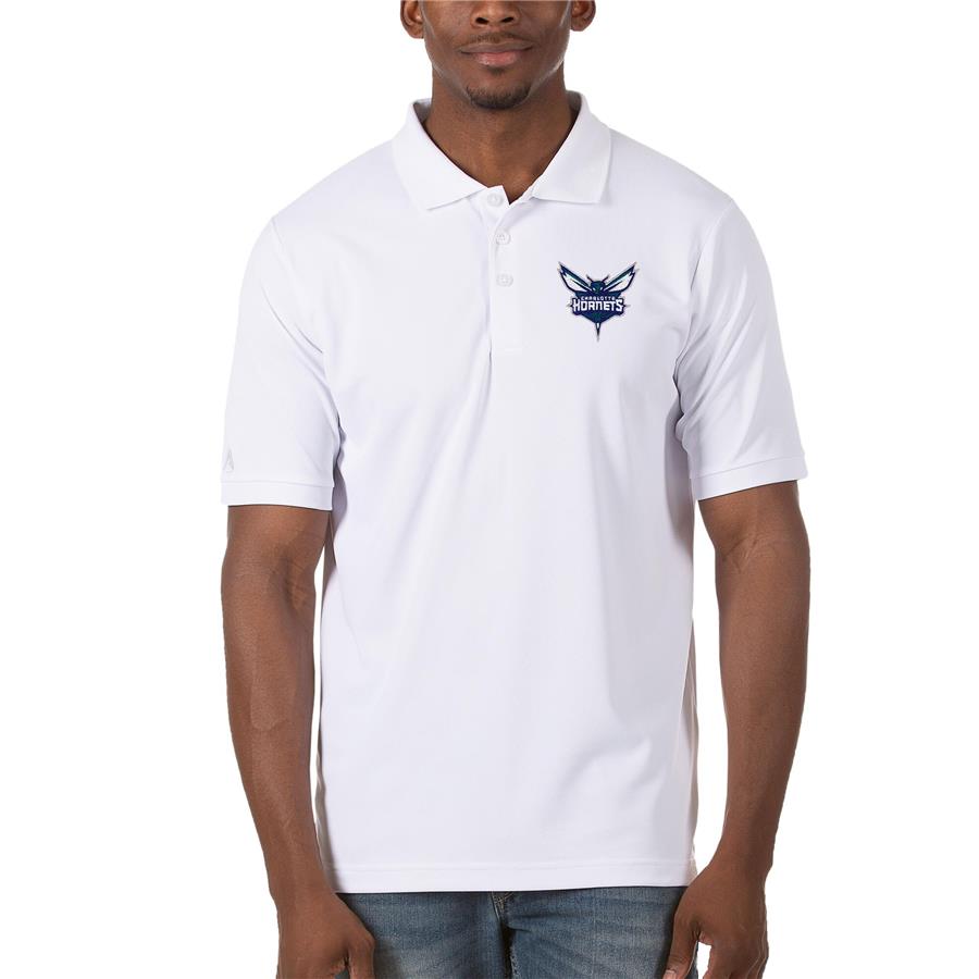 Charlotte Hornets Antigua Legacy Pique Polo - White