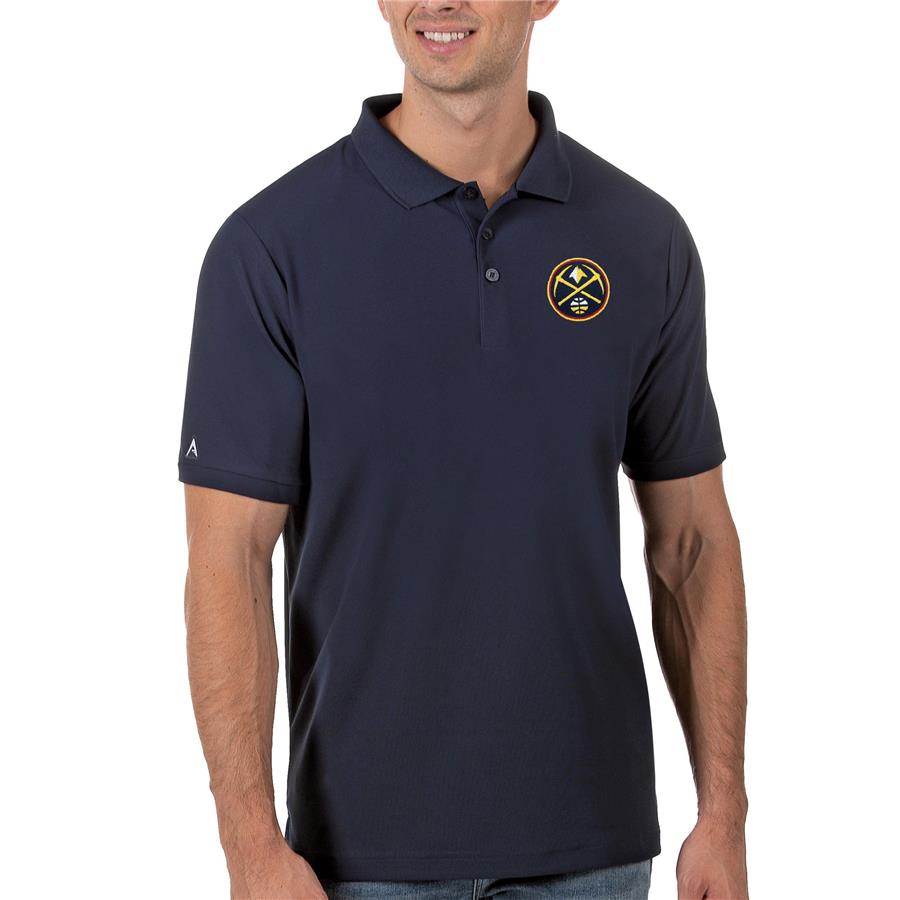Denver Nuggets Antigua Legacy Pique Polo - Navy