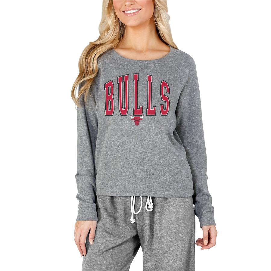 Chicago Bulls Concepts Sport Women's Mainstream Terry Long Sleeve T-Shirt - Gray
