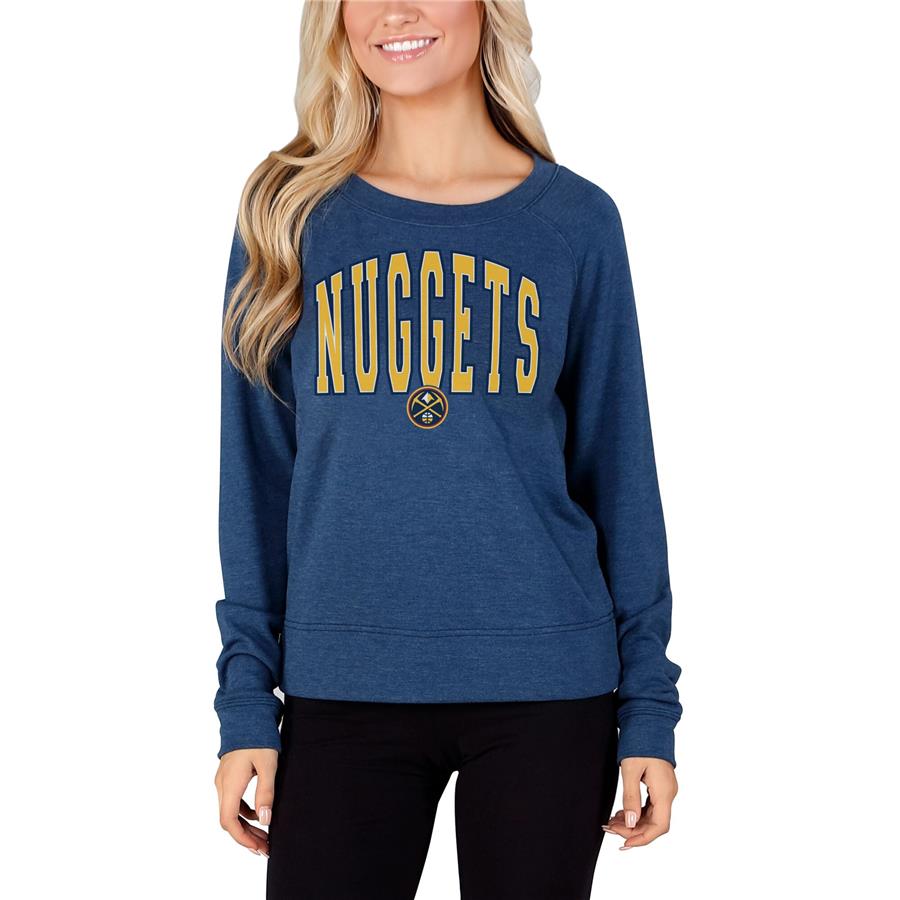 Denver Nuggets Concepts Sport Women's Mainstream Terry Long Sleeve T-Shirt - Navy