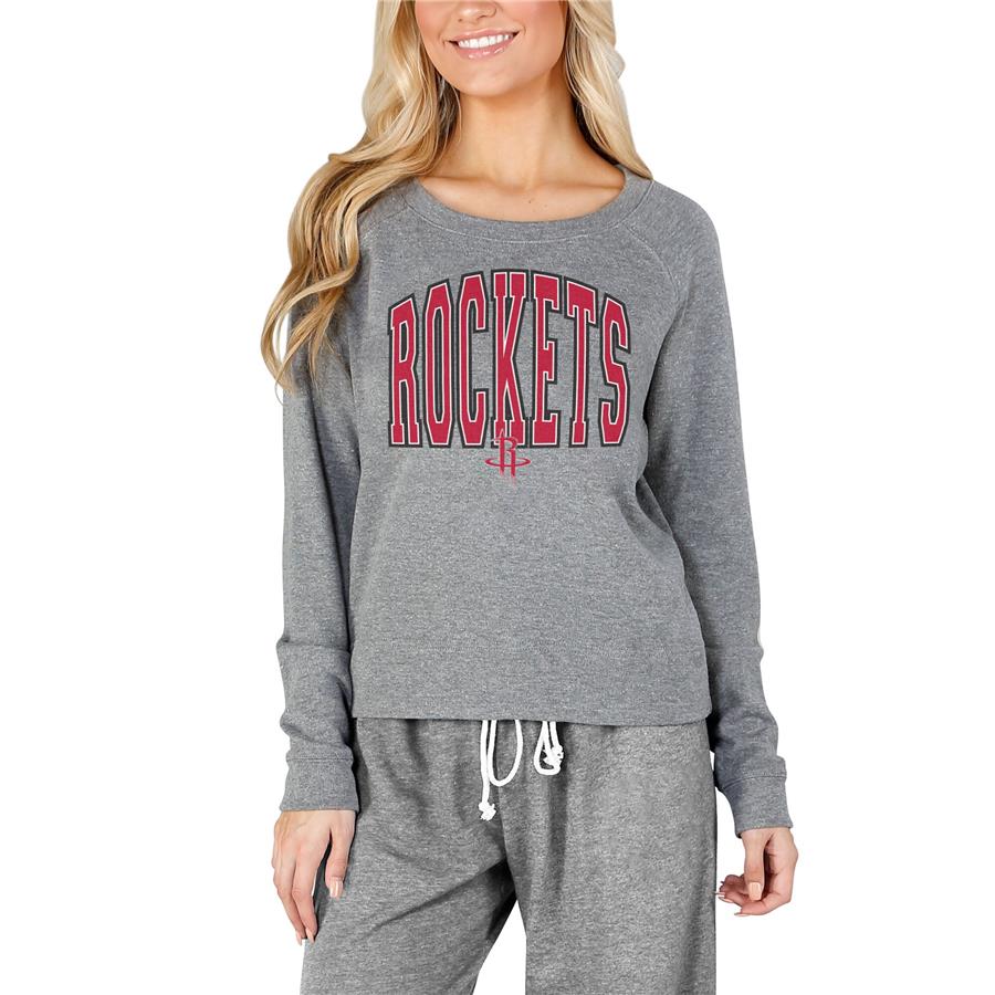Houston Rockets Concepts Sport Women's Mainstream Terry Long Sleeve T-Shirt - Gray