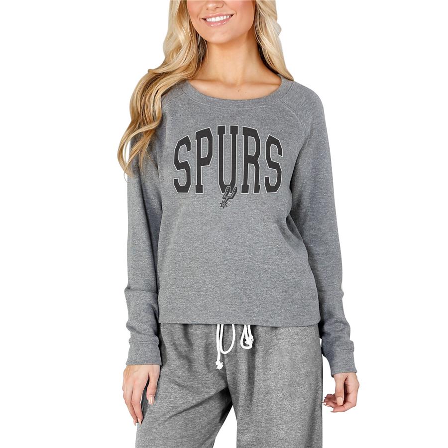 San Antonio Spurs Concepts Sport Women's Mainstream Terry Long Sleeve T-Shirt - Gray