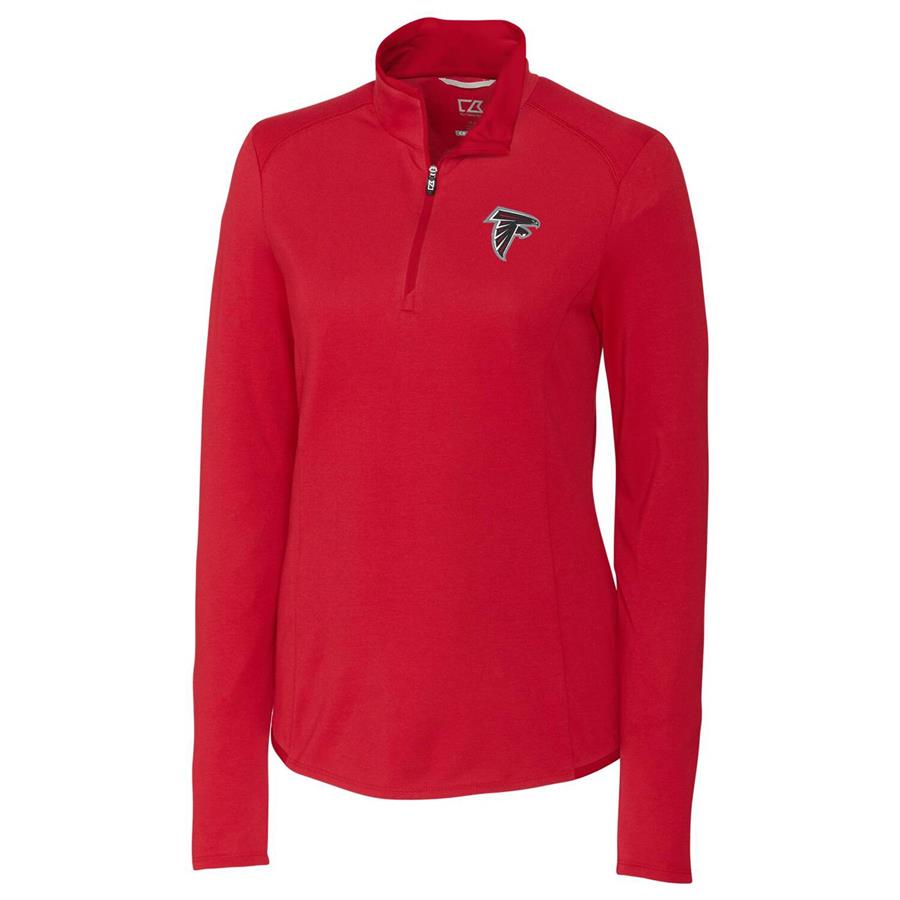 Atlanta Falcons Cutter & Buck Women's Advantage Quarter-Zip Pullover Jacket - Red