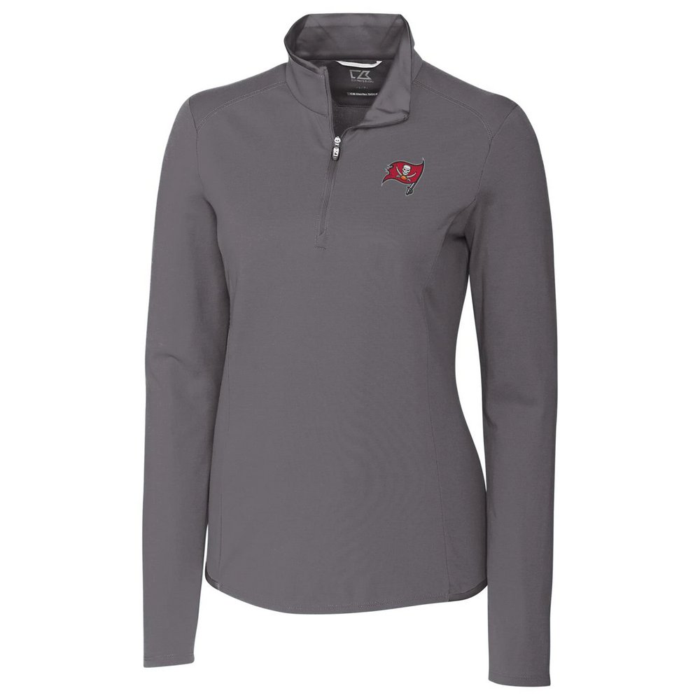 Tampa Bay Buccaneers Cutter & Buck Women's Advantage Quarter-Zip Pullover Jacket - Gray