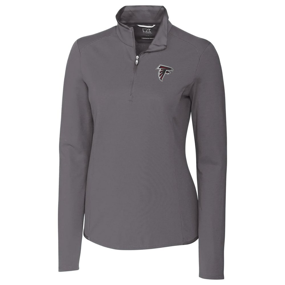 Atlanta Falcons Cutter & Buck Women's Advantage Quarter-Zip Pullover Jacket - Gray