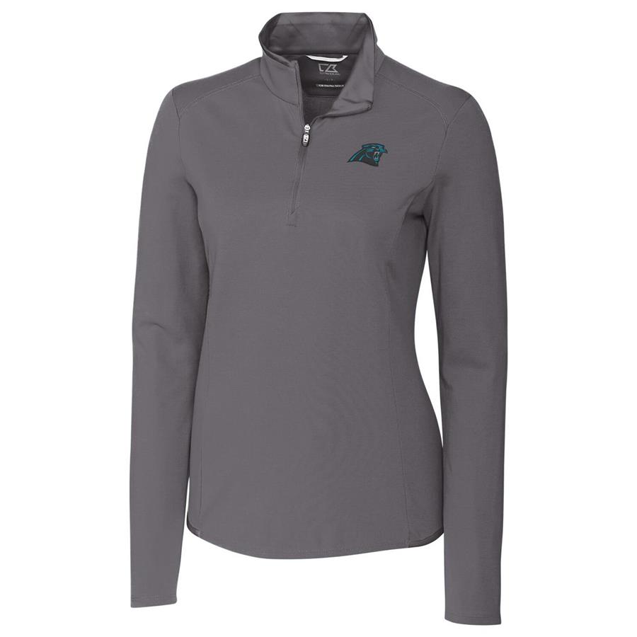Carolina Panthers Cutter & Buck Women's Advantage Quarter-Zip Pullover Jacket - Gray