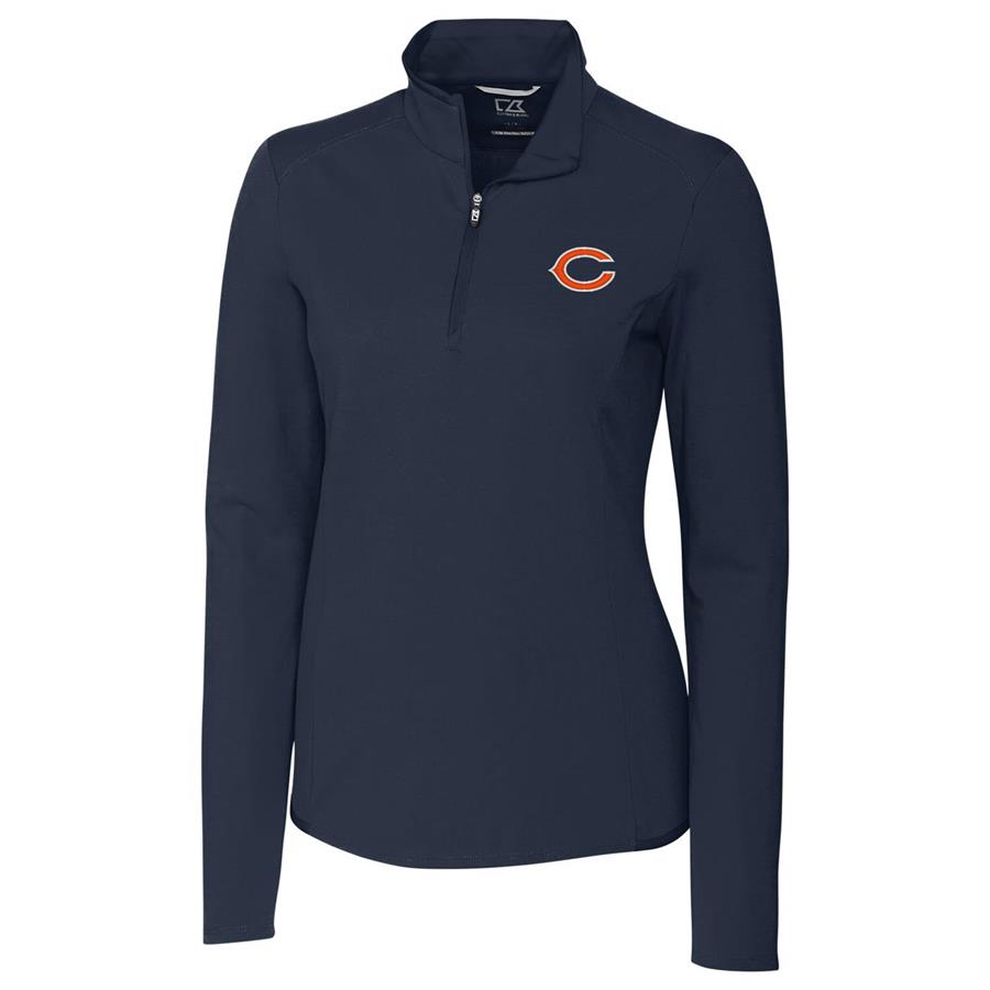 Chicago Bears Cutter & Buck Women's Advantage Quarter-Zip Pullover Jacket - Navy