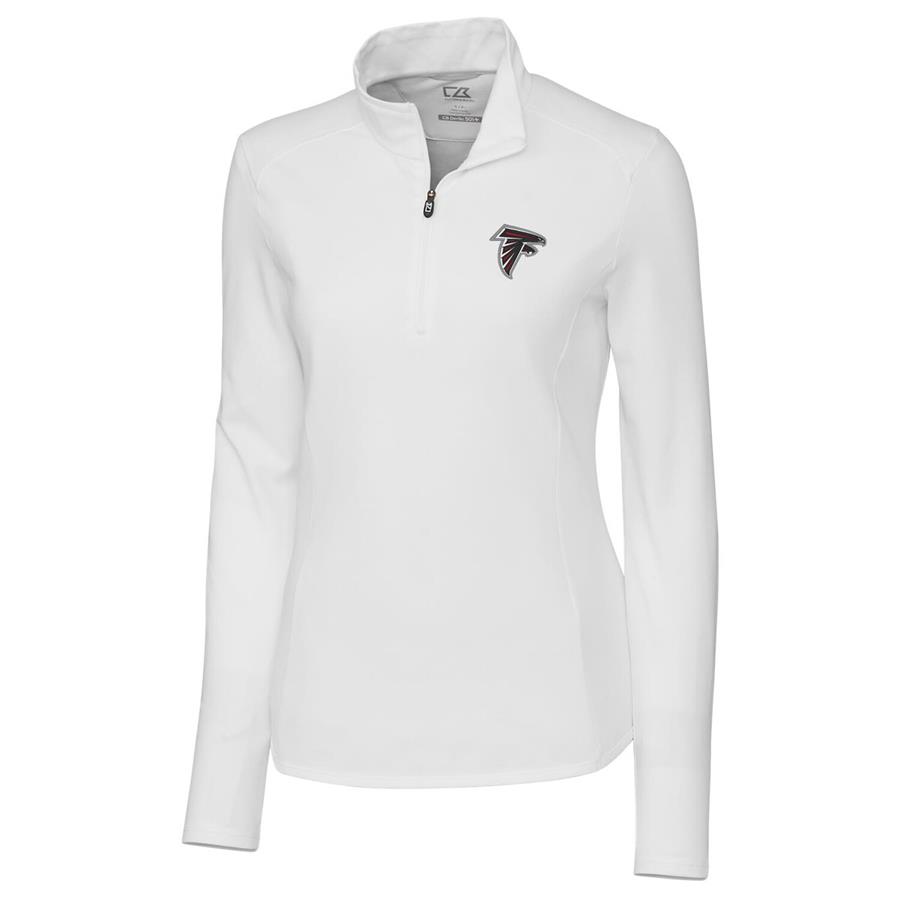 Atlanta Falcons Cutter & Buck Women's Advantage Quarter-Zip Pullover Jacket - White
