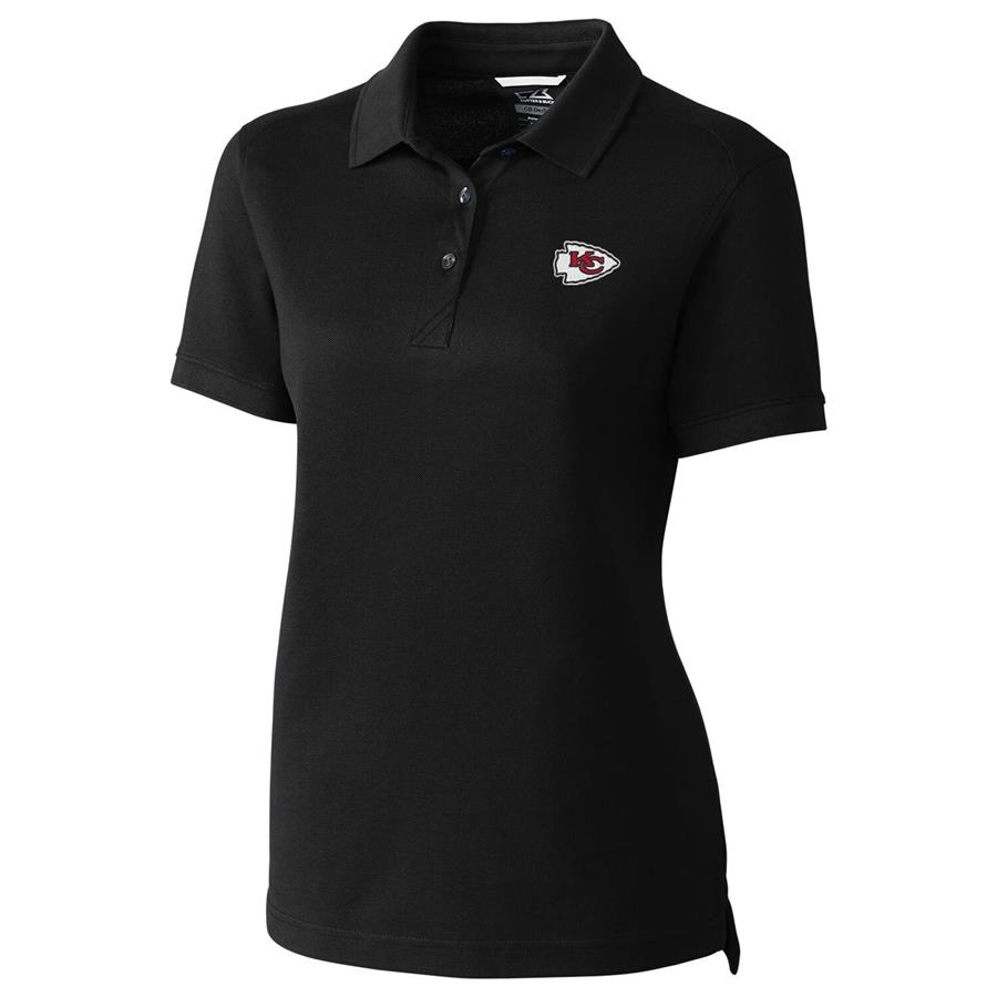 Kansas City Chiefs Cutter & Buck Women's Advantage Polo - Black