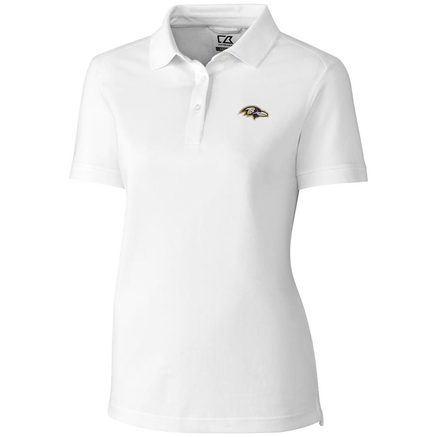 Baltimore Ravens Cutter & Buck Women's Advantage Polo - White