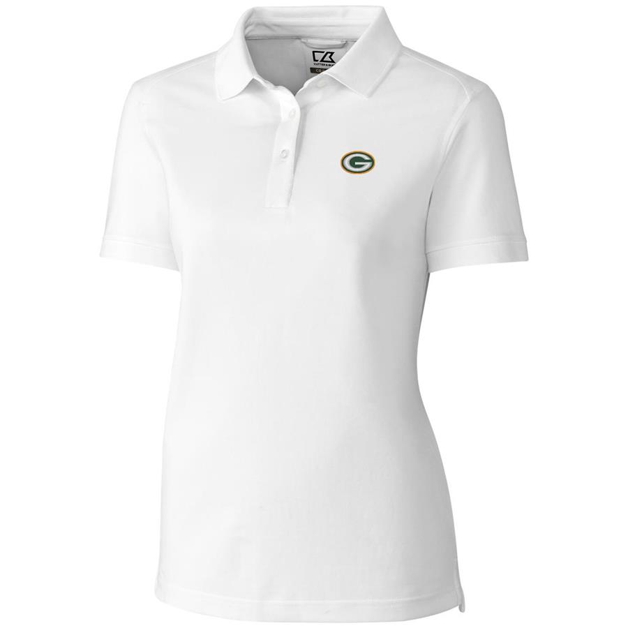 Green Bay Packers Cutter & Buck Women's Advantage Polo - White