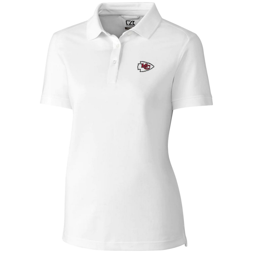 Kansas City Chiefs Cutter & Buck Women's Advantage Polo - White