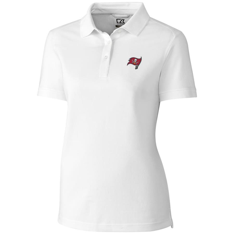 Tampa Bay Buccaneers Cutter & Buck Women's Advantage Polo - White