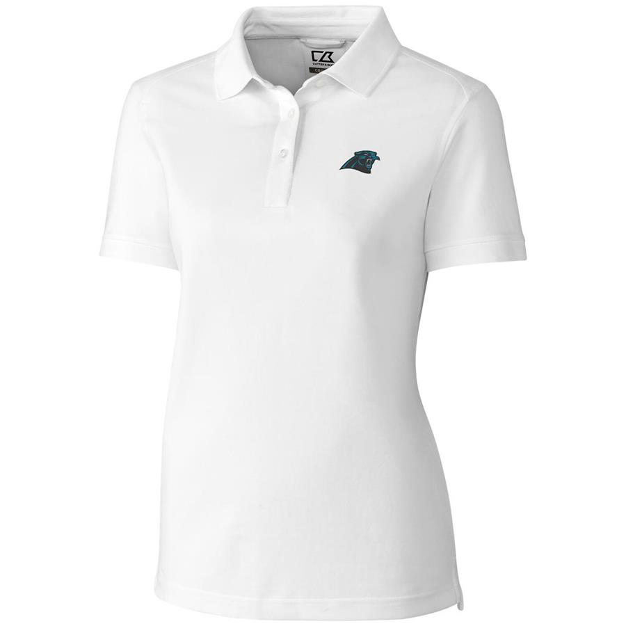 Carolina Panthers Cutter & Buck Women's Advantage Polo - White