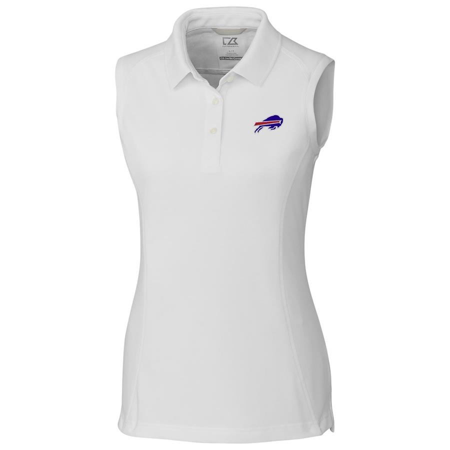 Buffalo Bills Cutter & Buck Women's Advantage Sleeveless Polo - White
