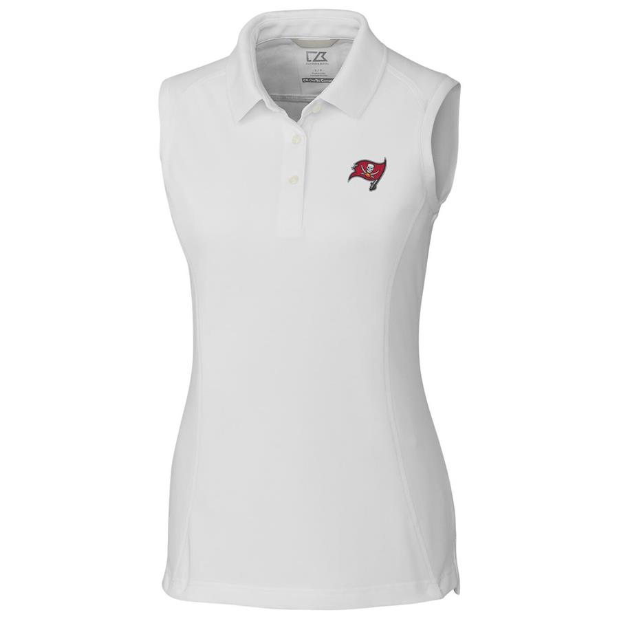 Tampa Bay Buccaneers Cutter & Buck Women's Advantage Sleeveless Polo - White