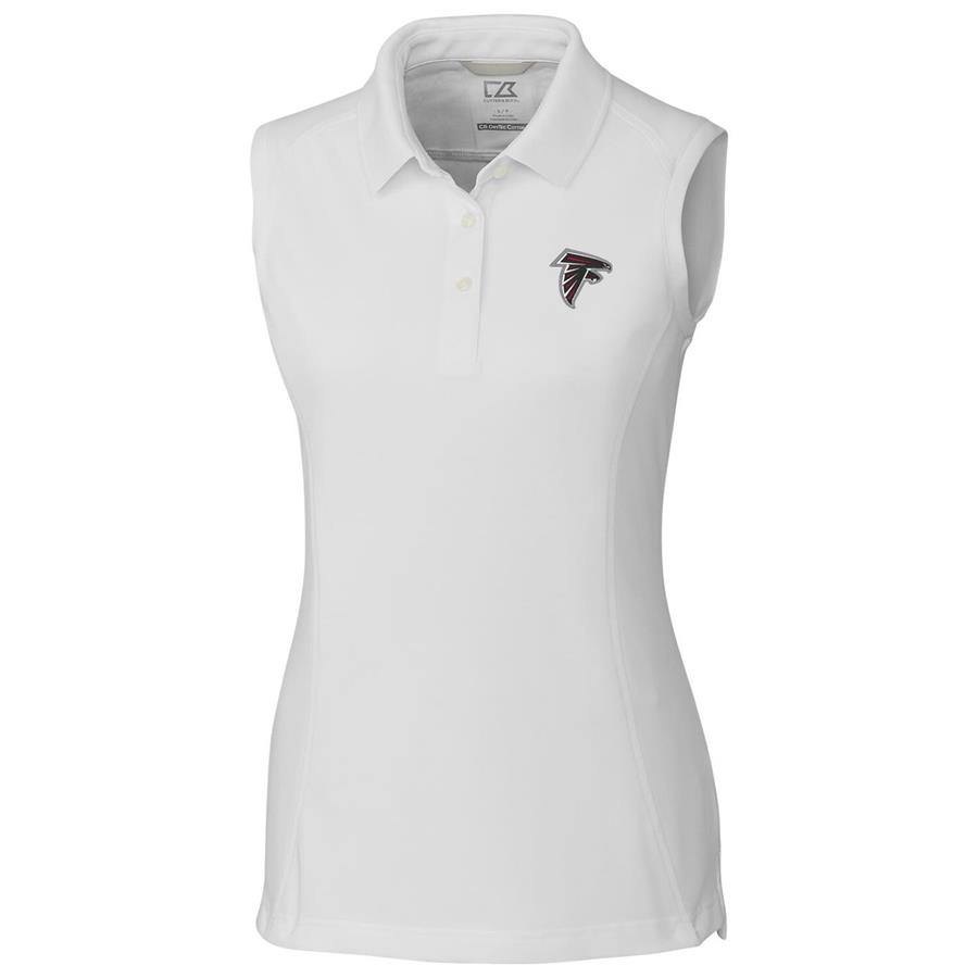 Atlanta Falcons Cutter & Buck Women's Advantage Sleeveless Polo - White