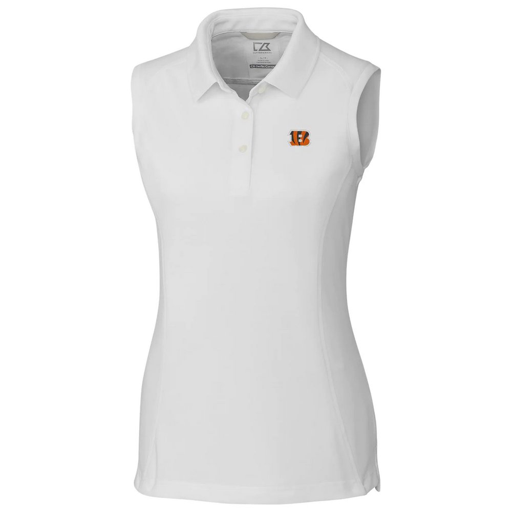 Cincinnati Bengals Cutter & Buck Women's Advantage Sleeveless Polo - White