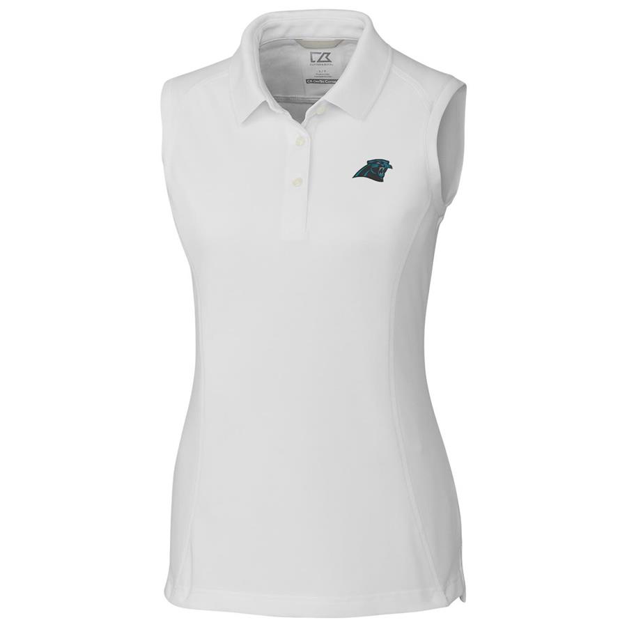 Carolina Panthers Cutter & Buck Women's Advantage Sleeveless Polo - White
