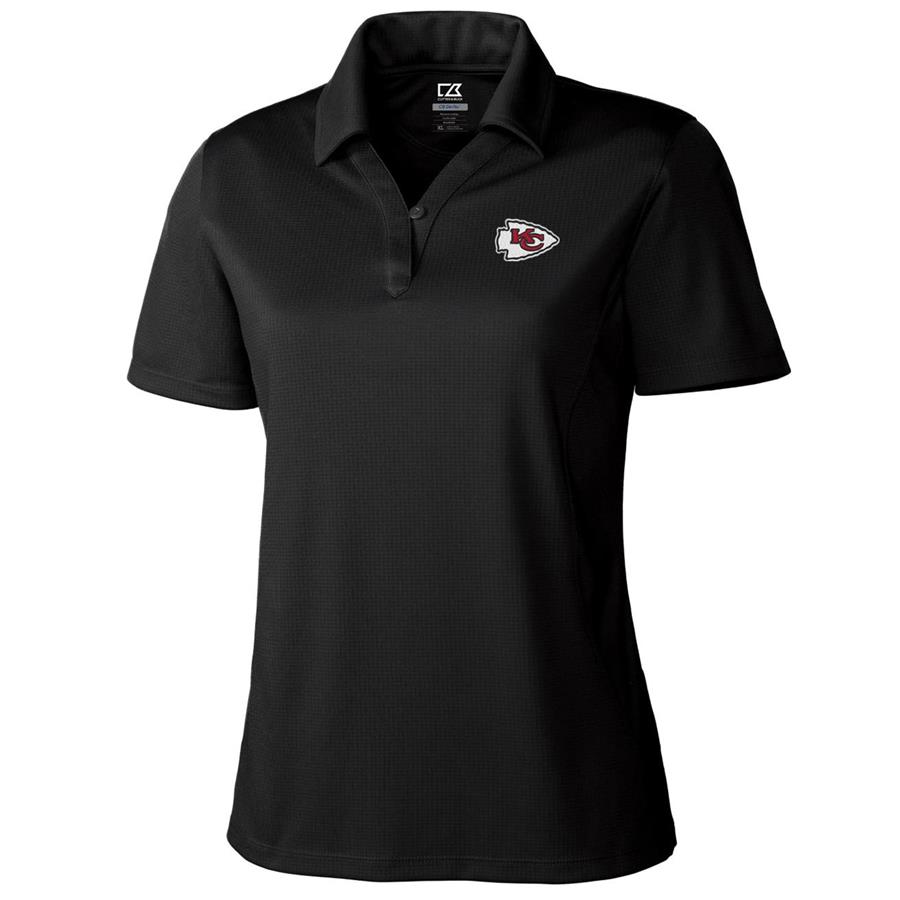 Kansas City Chiefs Cutter & Buck Women's DryTec Genre Polo - Black