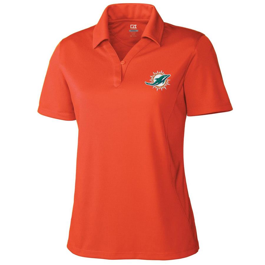 Miami Dolphins Cutter & Buck Women's DryTec Genre Polo - Orange
