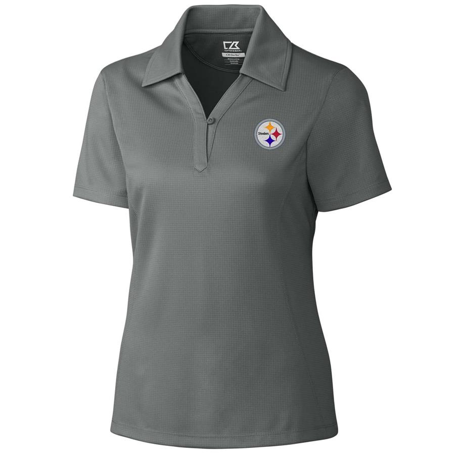 Pittsburgh Steelers Cutter & Buck Women's DryTec Genre Polo - Gray