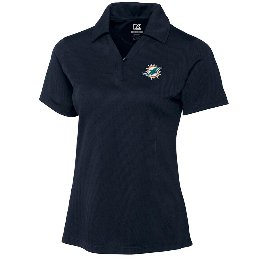Miami Dolphins Cutter & Buck Women's DryTec Genre Polo - Navy