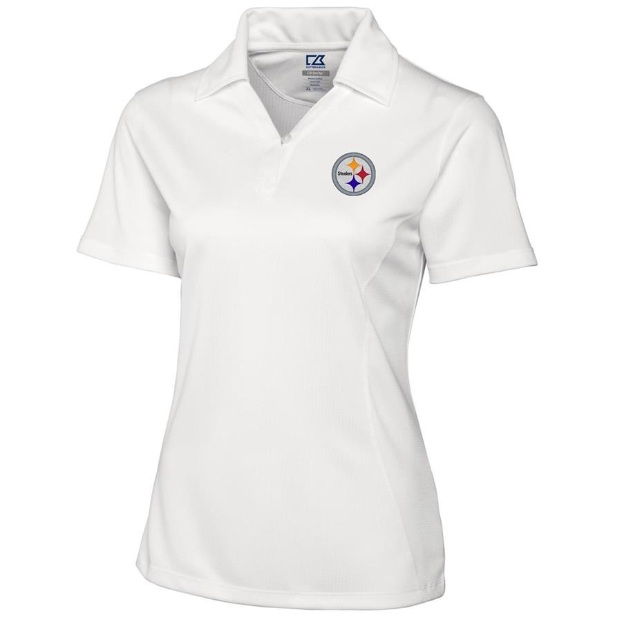 Pittsburgh Steelers Cutter & Buck Women's DryTec Genre Polo - White