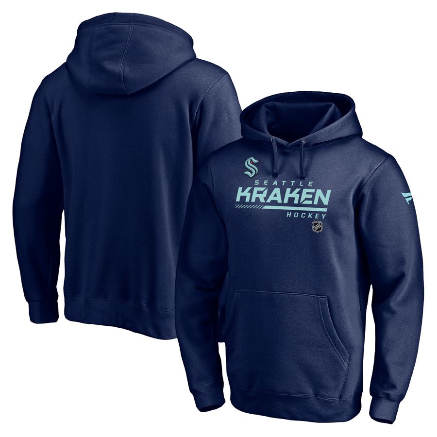 Seattle Kraken Fanatics Branded Authentic Pro Core Collection Prime Pullover Hoodie - Deep Sea Blue