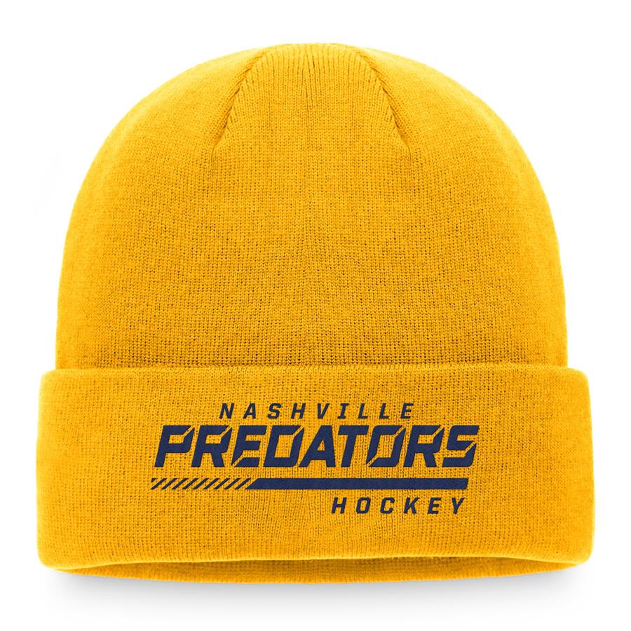 Nashville Predators Fanatics Branded Authentic Pro Locker Room Cuffed Knit Hat - Gold
